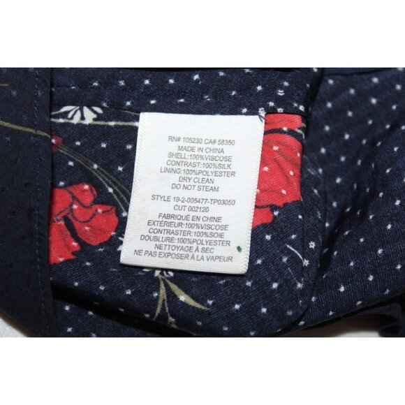 Joie Chiffon Aisling Ruffle Tier Floral Camisole Midnight Blue Poppy print Sz 6 - Picture 7 of 8